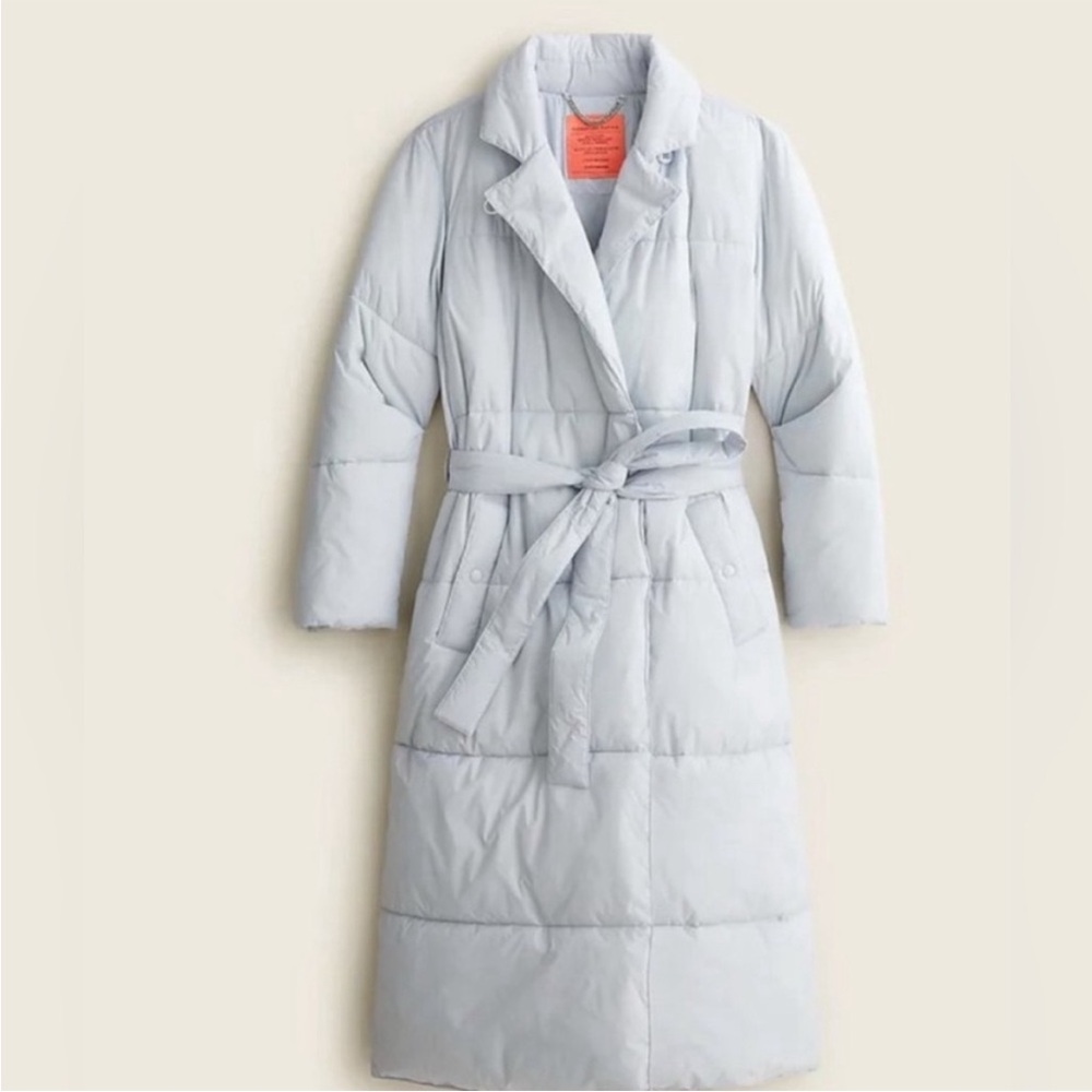 J.Crew Gray Belted Puffer Coat (Small)